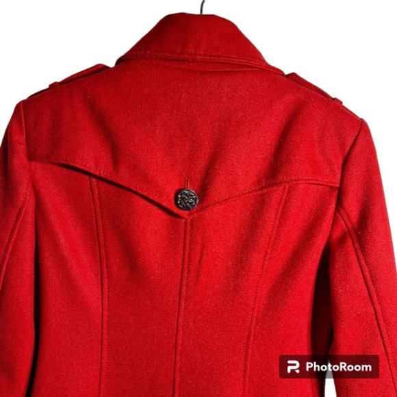 Guess Moda International Red Skirt Bottom Pea Coat Size Small - Picture 7 of 13